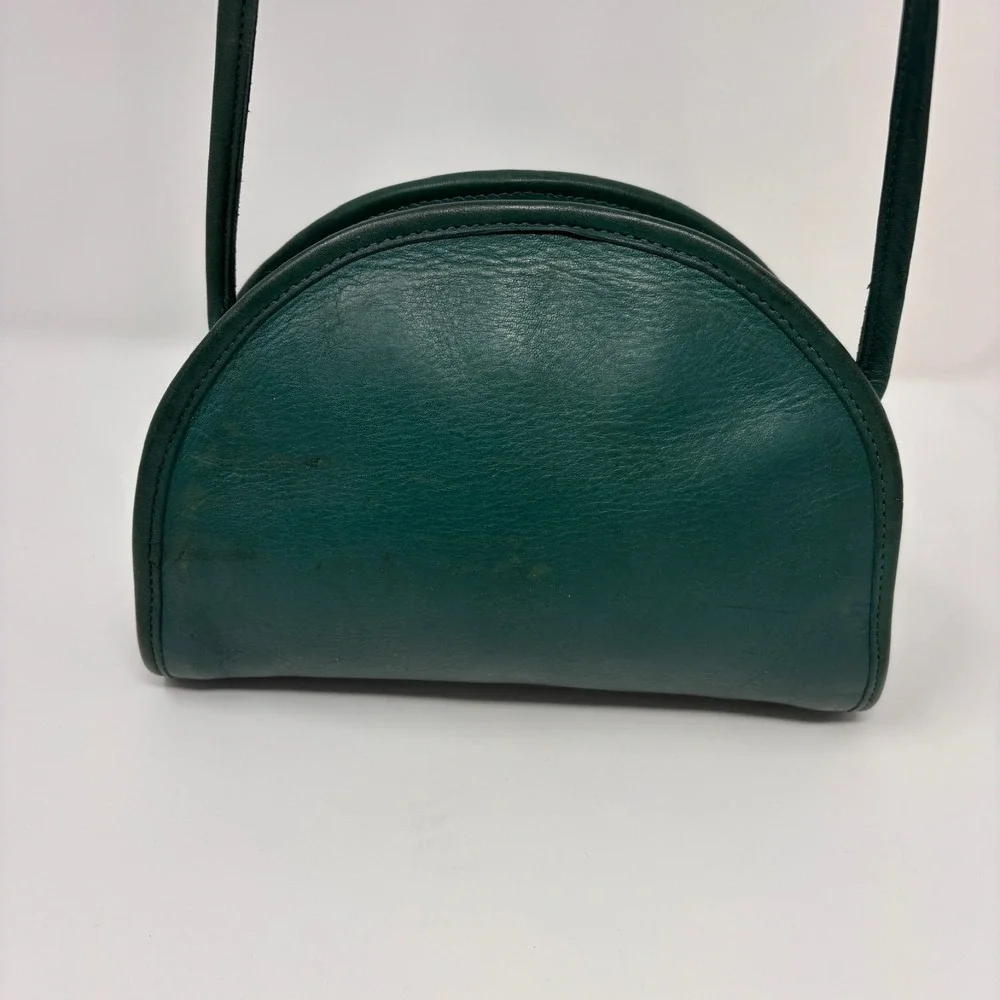 Vintage COACH Kimball Purse Jade Green Leather 9911 Crescent Crossbody USA